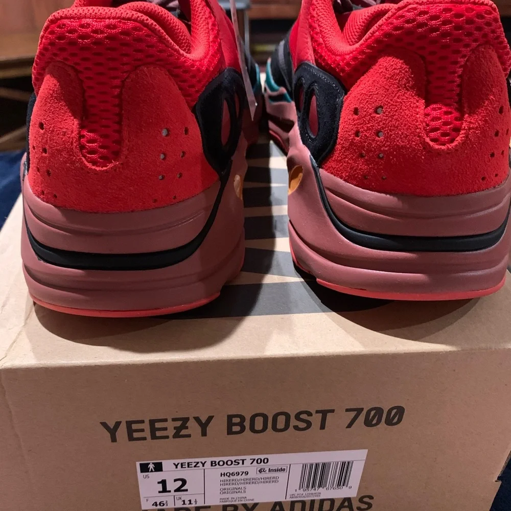SOLD SOLD !! 2022 Adidas Yeezy Boost 700 Hi-Res Red, new with tags . Size 12. - Picture 5 of 13